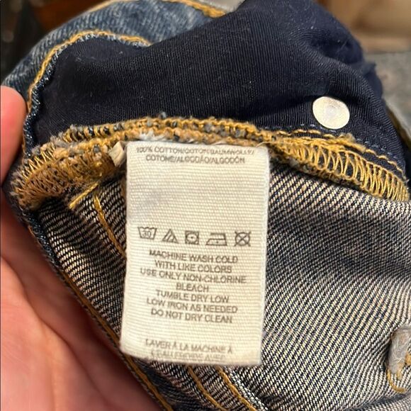 Free People Tattoo Distressed Blue Ripped Holes Cropped Denim Raw Hem Jeans Boho - Picture 12 of 16